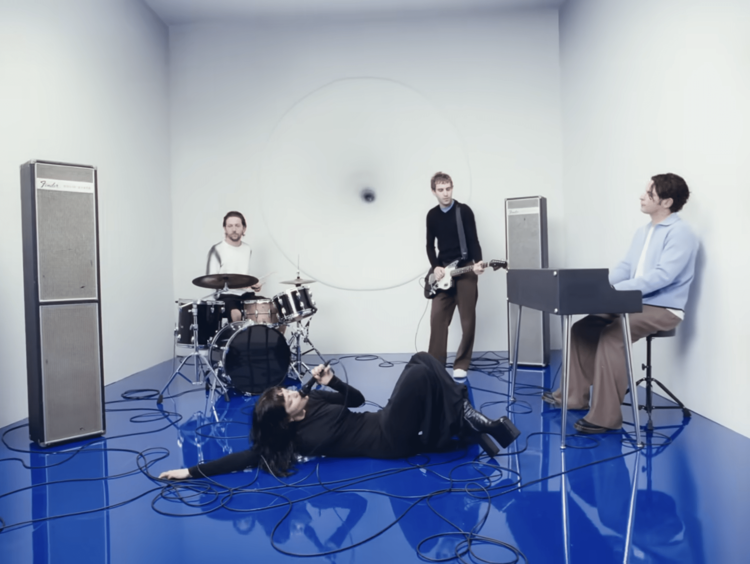 The band The Marías in their music video "Run Your Mouth"